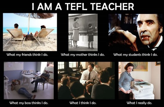 There were two old TEFL teachers sat in deckchairs, and one said the the other...