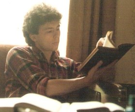 A cross between Jim Morrison and Rupert Brooke? Doing my homework for Bradford College, 1982