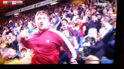 Bradford fans go ape after equalising with arch rivals Leeds